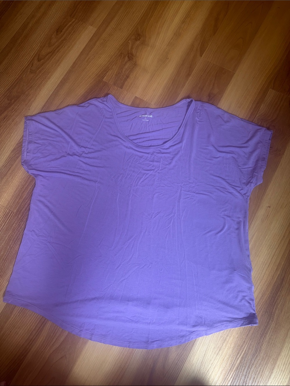 Lands' End Lavender Scoop Neck Short Sleeve Tee